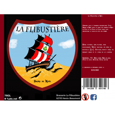 Flibustière Brune de Noel, bière brune 75cl