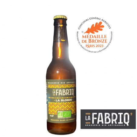 La Fabriq' Blonde Bio, bière blonde 33cl