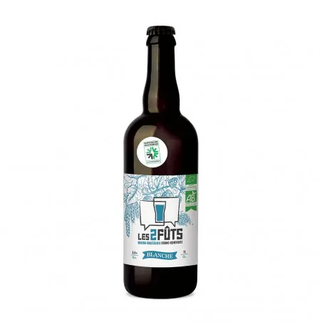 Les 2 Fûts Blanche, bière blanche bio 75cl