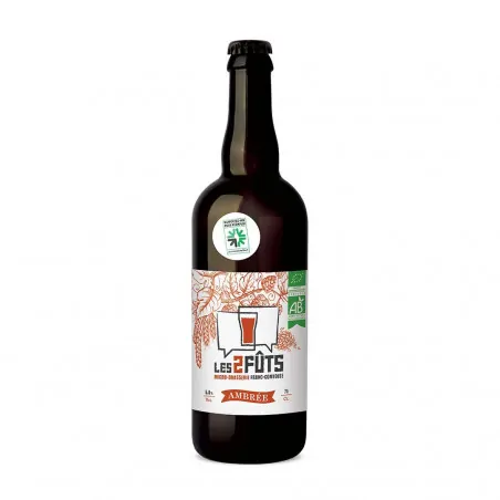 Les 2 Fûts Ambrée, bière ambrée bio 75cl