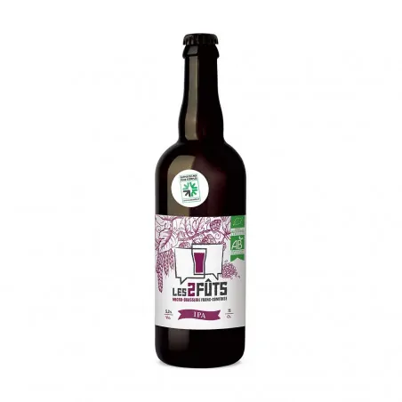 Les 2 Fûts IPA, bière blonde bio 75cl